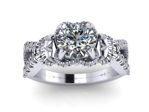 l'amour de paver ensemble bague mariage solitaire la mode bijoux le bracelet bracelate diamant saphir blanc or livre sterling d'argent l'anneau l'engagement vintag 3d print model - Mito3D