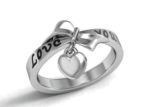 love ring gold jewelry printing rings heart 3d print model - Mito3D