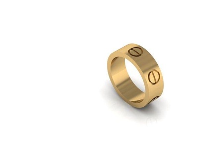 amor anillo 16 1mm anillos tornillo oro Boda banda boda 3d print model - Mito3D