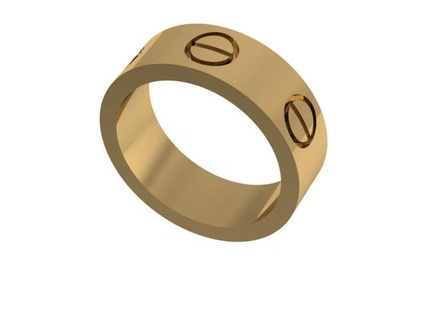 amor anillo 16 3mm Talla anillos tornillo oro joyería joya 3d Boda wedding banda destornillador 3d print model - Mito3D
