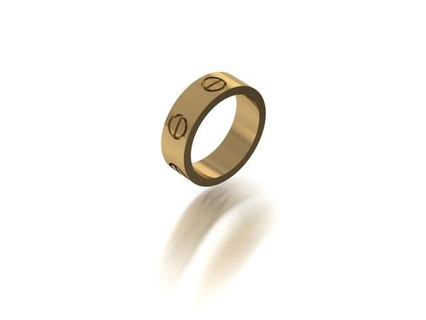 love ring 17 1mm rings screw gold forever cartie wedding band 3d print model - Mito3D