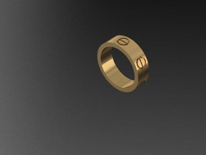 love ring 17 3mm rings screw screwdriver wedding band wedding-band cartie gold forever 3d print model - Mito3D