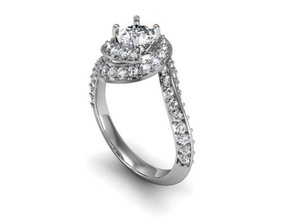 el amor twife anillo de diamantes diamante zafiro blanco oro sterling la plata boda stl cad imprimible diseño 3d joyería engagem compromiso solitair vintag 3d print model - Mito3D