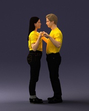 love yellow 1128 3d print ready scan model polygon 3dprint human male realistic posed character people miniatures man woman child relationship couple romance 3d print model - Mito3D