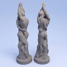 amantes vela 3d impresión modelo in escultura 3dexport romántico acoplado 3d print model - Mito3D