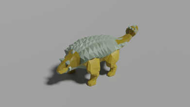 low poly ankylosaurus 3d modell dinosaurier 3dexport lowpoly tier natur uralt prähistorisch 3d print model - Mito3D