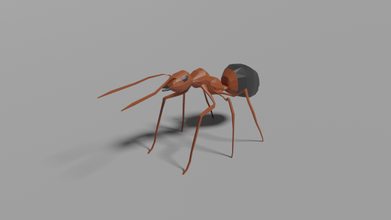 low-poly ant 3d model in insects 3dexport lowpoly animal insect nature wild 3d print model - Mito3D