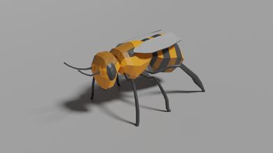 low-poly bee 3d model in insects 3dexport animal insect nature wild lowpoly 3d print model - Mito3D