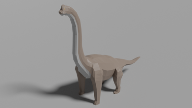 low poly brachiosaurus 3d modell dinosaurier 3dexport lowpoly tier natur uralt prähistorisch 3d print model - Mito3D