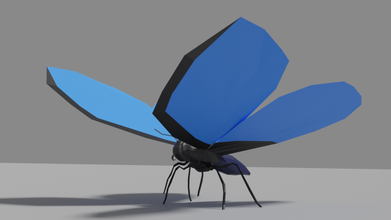 low poly kelebek 3d model in haşarat 3dexport hayvan böcek doğa vahşi bal arısı düşük poli 3d print model - Mito3D