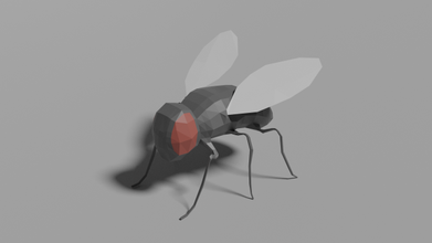 low poly Fliege Lowpoly Tier Insekt wild Natur 3d print model - Mito3D
