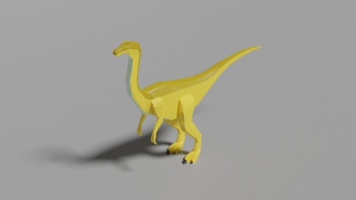 low-poly gallimimus lowpoly animal dinosaur nature ancient prehistoric 3d print model - Mito3D