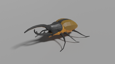 low-poly hercules beetle 3d model in insects 3dexport lowpoly animal insect wild nature 3d print model - Mito3D