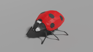 low poly uğur böceği 3d model in haşarat 3dexport düşük poli hayvan böcek vahşi doğa 3d print model - Mito3D