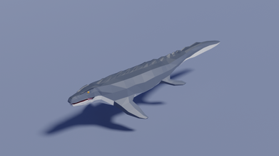 low poly Mosasaurus Lowpoly Tier Dinosaurier Natur uralt prähistorisch 3d print model - Mito3D
