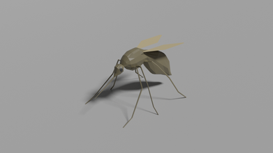 low-poly mosquito lowpoly animal insect wild nature mosquito 3d print model - Mito3D