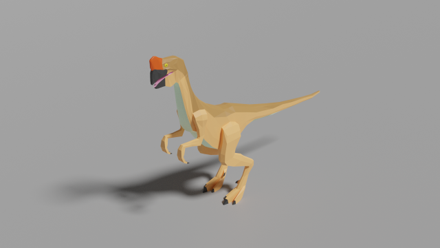 low poly oviraptor lowpoly animale dinosauro natura antico preistorico 3D print model - Mito3D