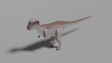 low poly Pachycephalosaurus Lowpoly Tier Dinosaurier Natur uralt prähistorisch 3d print model - Mito3D