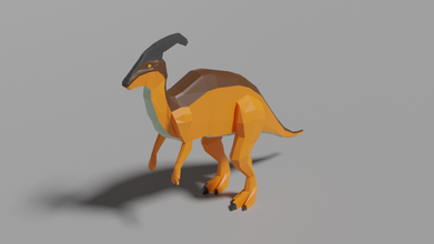 low poly parasaurolophus pobre animal dinossauro natureza antigo pré histórico 3d print model - Mito3D