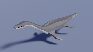 low-poly plesiosaurus 3d model in dinosaur 3dexport lowpoly animal nature ancient prehistoric 3d print model - Mito3D