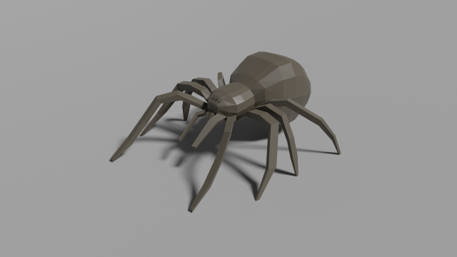 low poly örümcek düşük poli hayvan böcek vahşi doğa 3D print model - Mito3D