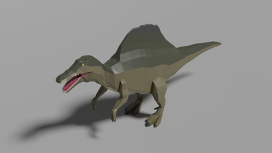 low-poly spinosaurus 3d model in dinosaur 3dexport lowpoly animal nature ancient prehistoric 3d print model - Mito3D