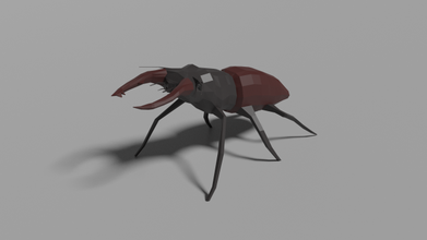 low poly cerf scarabée 3d modèle in insectes 3dexport lowpoly animal insecte sauvage nature 3d print model - Mito3D