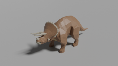 low poly tricératops 3d modèle in dinosaure 3dexport lowpoly animal nature ancien préhistorique 3d print model - Mito3D