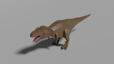 low poly tiranossauro pobre animal dinossauro natureza antigo pré histórico 3d print model - Mito3D