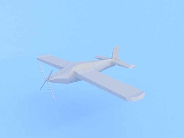 low poly of utva 75 formación aeronave gratis 3d modelo in deporte 3dexport avión aeronáutica equipado escuela politécnica 3D print model - Mito3D