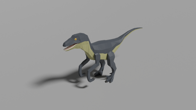 low-poly velociraptor lowpoly animal dinosaur nature ancient prehistoric 3d print model - Mito3D
