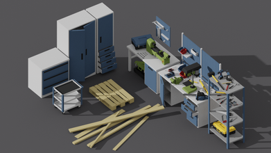 low poly officina pacco 3d modello in utensili 3dexport lowpoly strumento 3d print model - Mito3D