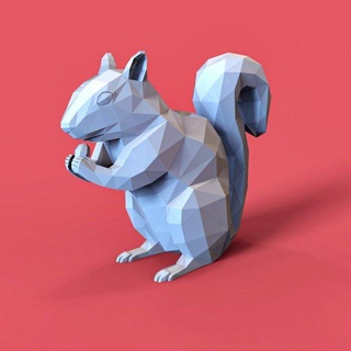 low poly squirrel free sculpture lowpoly stl decor cute love 3d print model - Mito3D