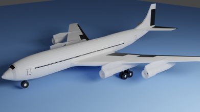 lowpoly boeing 707 free 3d model in transport 3dexport plane jet passenger aircraft 3d print model - Mito3D