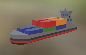 lowpoly cargaison navire libre 3d modèle in transport 3dexport low poly véhicule 3d print model - Mito3D