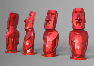 lowpoly moai estatua 3d impresión modelo in escultura 3dexport ester deco antiguo 3d print model - Mito3D