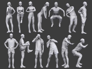 lowpoly people fitness pack 3d model in anatomy 3dexport character jerk muscle sport sportsman stretch training warm 3d print model - Mito3D