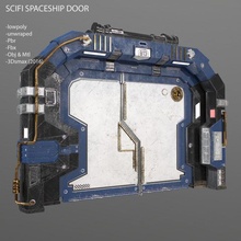 lowpoly ciencia ficción astronave puerta sci fi espacio superficie dura scifidoor espacial tecnología estrella futuro aeronave activo juego listo 3d print model - Mito3D
