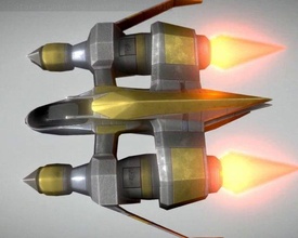 lowpoly stella combattente aeromobili alieno futuro futuristico scifi spazio space fighter navicella spaziale nave stellare 3d print model - Mito3D