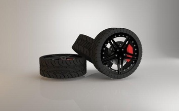 lowpoly neumático coche vehiculo rueda carreras 3dmax vray lowpolytire 3d print model - Mito3D