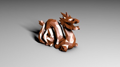 lowpolycopperdragon copper drogon lowpoly intresting graphical amazing 3d print model - Mito3D