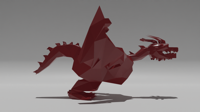 lowpolydragon 3d print model in monsters & creatures 3dexport dragon low-poly lowpoly 3d print model - Mito3D