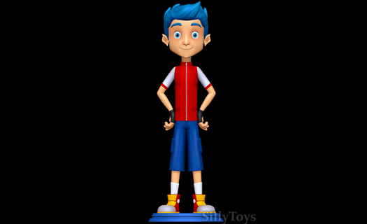 lucas monstruo isla niño Isla calaca masculino hombre azul chico dibujos animados 3d print model - Mito3D