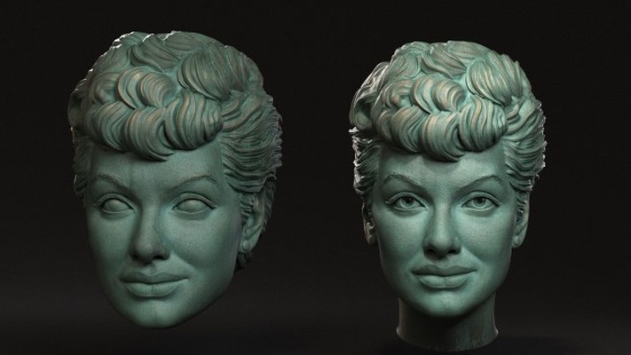 lucille ball as lucy 3d print model in figurines 3dexport ilovelucy ricky ricardo desi arnaz portrait head face sculpture art bust tv television 3dprint printable printing cnc 3d print model - Mito3D