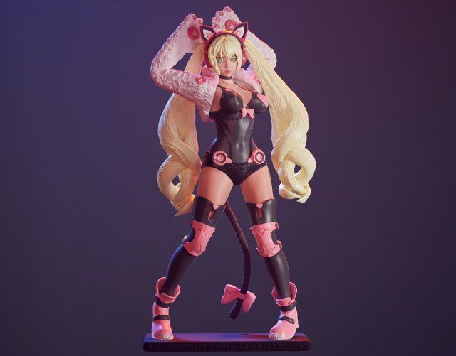 şanslı Chloe fanart Tekken Kadın lucky chloe kawaii Şirin şekil minyatürler figürinler feminine girl heykel güzel female body karakter woman anatomy character sculpture 3D print model - Mito3D