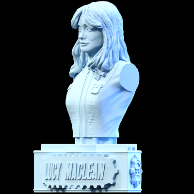 lucy maclean buste tomber ella purnell 3d impression modèle in sculpture 3dexport mack walter goggins armure serie région sauvage femme tv réciproque productions role playing collection voûte 33 3d print model - Mito3D