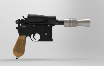 lukes blaster dl-44 gun weapon police military war machine danger star lazer phaser printable replica cosplay 3d print model - Mito3D