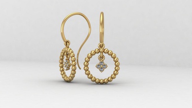lumpy flowers earring ii earrings jewelry jewelery minimal diamond minimalist-design 3d print model - Mito3D