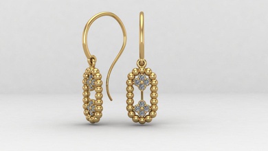 lumpy flowers earring earrings womanearring diamond minimal minimalist-design jewerly jewelery 3d print model - Mito3D