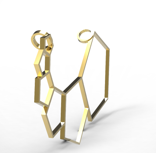 lunar pentagono ciondolo gioielli matematica moderna elegante moda stile 3D print model - Mito3D